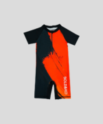 Shortsleeve Rashguard Overall In Red Abstract