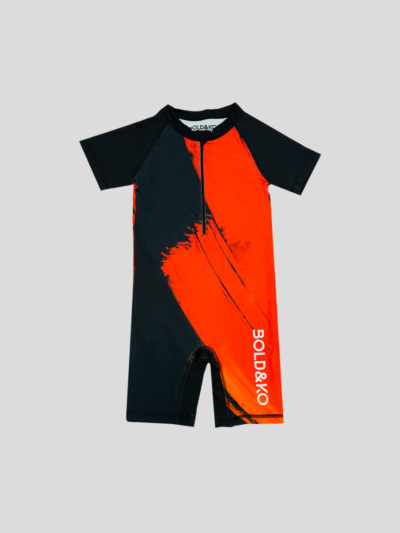 Shortsleeve Rashguard Overall In Red Abstract
