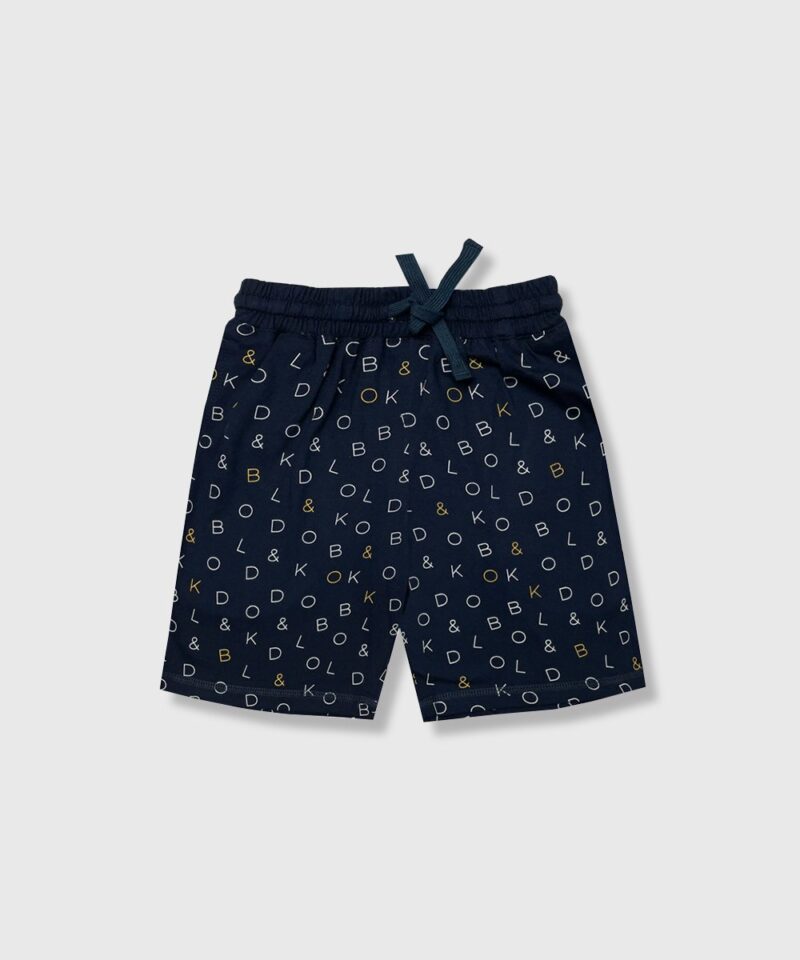 Signature Full Print Shorts In Navy