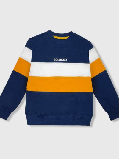 Colorblock Pullover In Navy