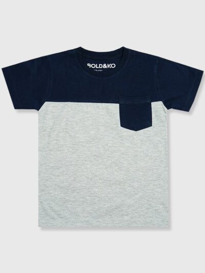 Colorblock Basic T-Shirt In Grey