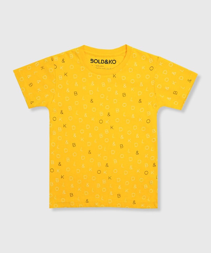 Signature Full Print T-Shirt In Yellow