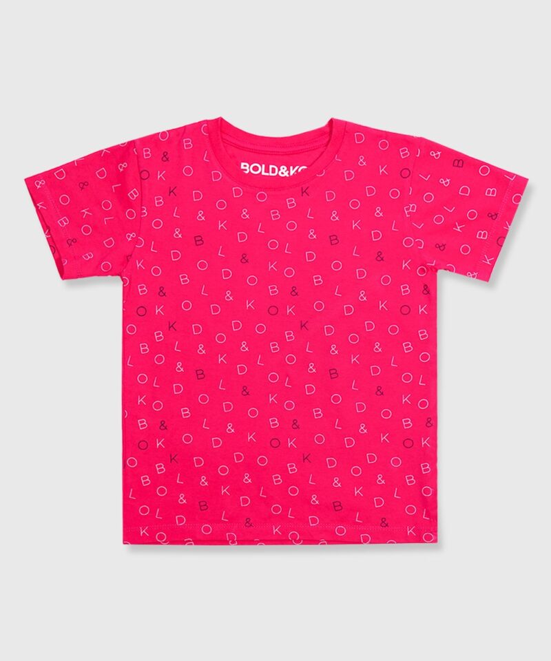 Signature Full Print T-Shirt In Pink