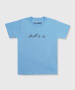T-Shirt With Flocked Logo In Sky Blue