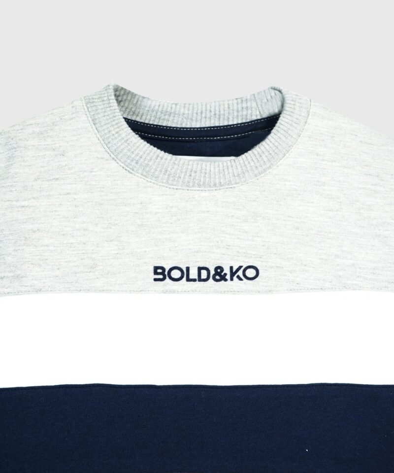 Colorblock Pullover In Grey