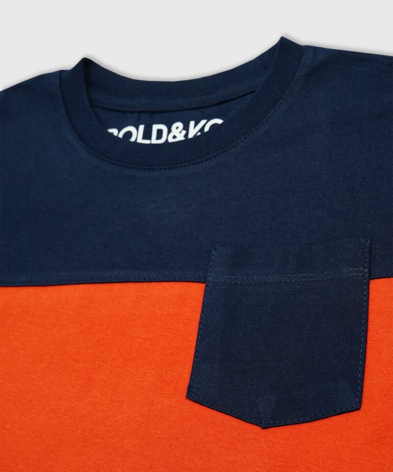 Colorblock Basic T-Shirt In Orange