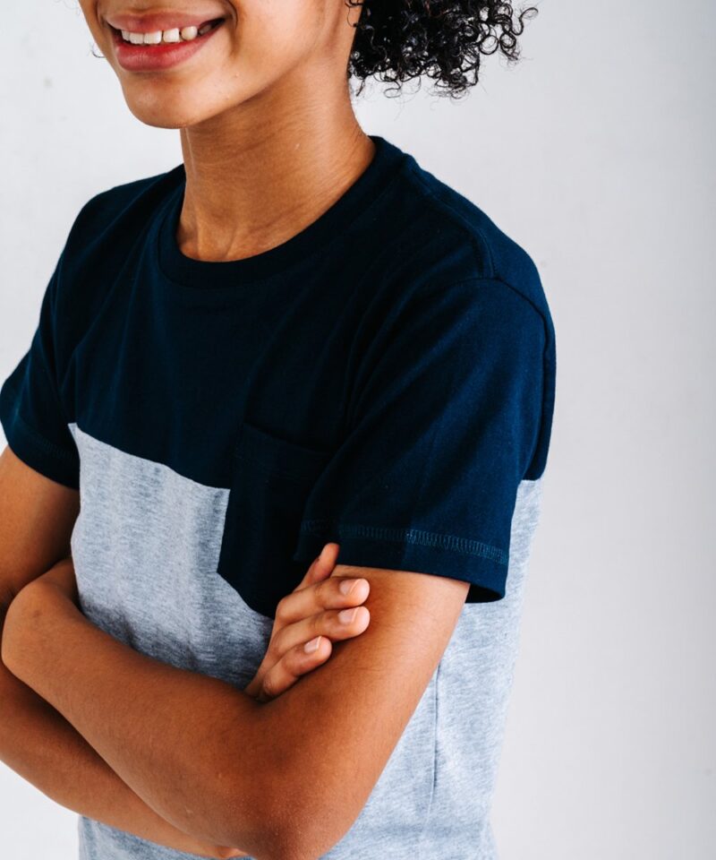 Colorblock Basic T-Shirt In Orange